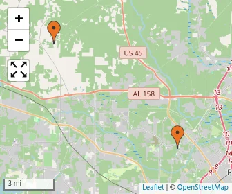 Area schools map